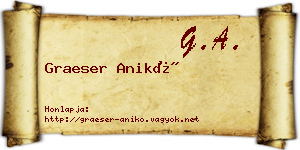 Graeser Anikó névjegykártya